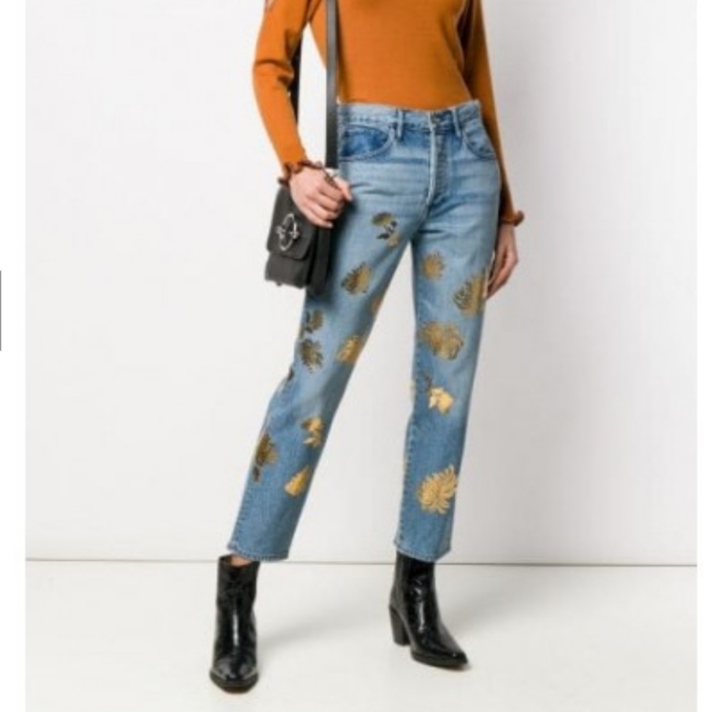 3x1 Women Blue High Rise Cropped Jean Size 28